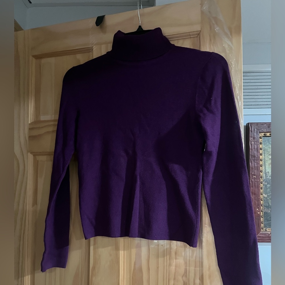 Vintage Express Rich Purple Knit Turtleneck